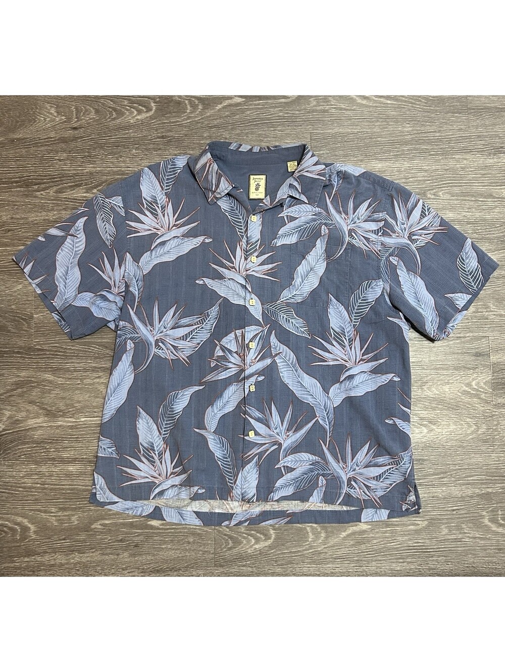 Vintage Y2K Jamaica Jaxx Silk Hawaiian Shirt XXL Blue Floral